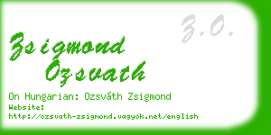zsigmond ozsvath business card