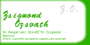 zsigmond ozsvath business card